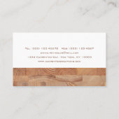 Carte De Visite Construction moderne élégante de menuiserie en boi (Dos)