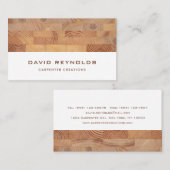 Carte De Visite Construction moderne élégante de menuiserie en boi (Devant / Derrière)