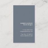 Carte De Visite Construction moderne élégante en bois gris bleu (Dos)