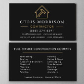 Carte De Visite Construction moderne en or noir