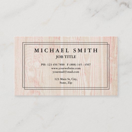 Carte De Visite Construction Moderne et Texture en bois minimale (Dos)