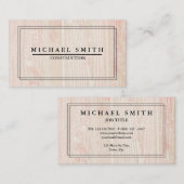 Carte De Visite Construction Moderne et Texture en bois minimale (Devant / Derrière)