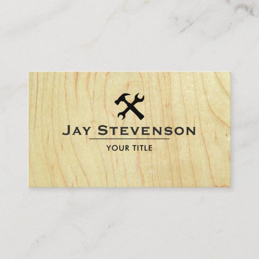 Carte De Visite Construction moderne Handman Bois de menuiserie (Devant)