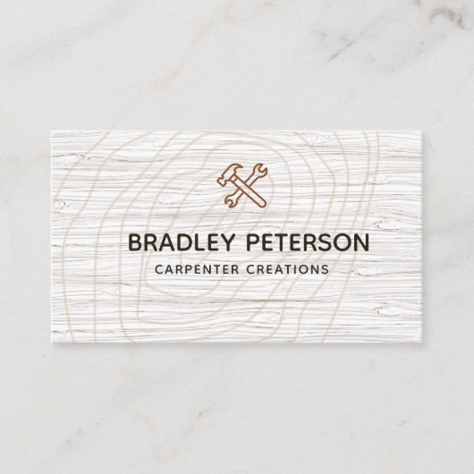 Carte De Visite Construction moderne Handman Carpenter Outils Bois (Devant)