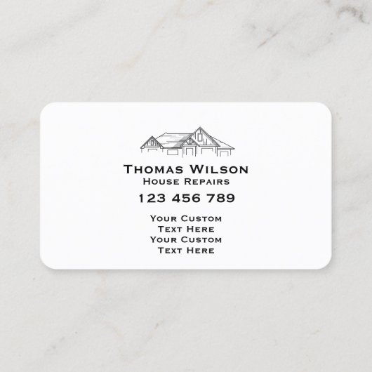 Carte De Visite Construction moderne Handman Carpenter Outils Bois (Dos)