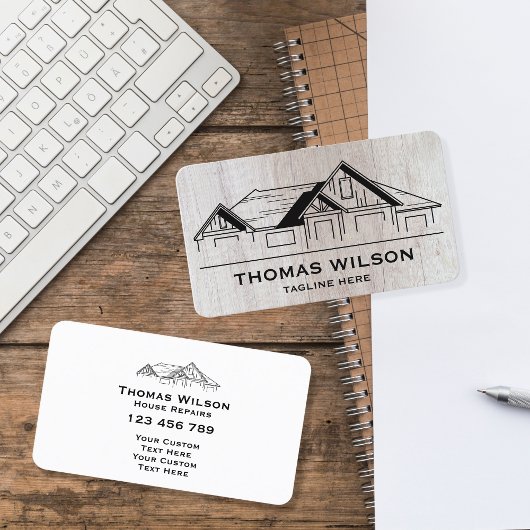 Carte De Visite Construction moderne Handman Carpenter Outils Bois