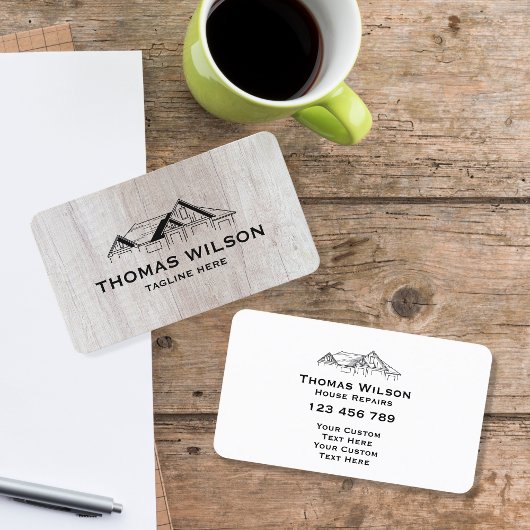 Carte De Visite Construction moderne Handman Carpenter Outils Bois