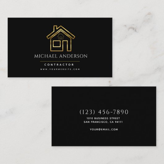 Carte De Visite Construction moderne Handman Carpenter Outils Bois (Devant / Derrière)