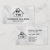 Carte De Visite Construction moderne Handyman Carpenter Outils Bus (Devant / Derrière)