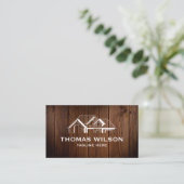 Carte De Visite Construction moderne Handyman Carpenter Outils Bus (Debout devant)