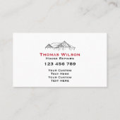 Carte De Visite Construction moderne Handyman Carpenter Outils Bus (Dos)