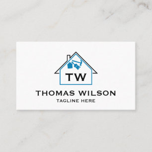 Carte De Visite Construction moderne Handyman Carpenter Outils Bus