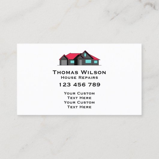 Carte De Visite Construction moderne Handyman Carpenter Outils Bus (Dos)