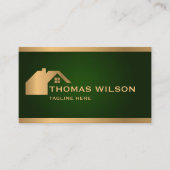 Carte De Visite Construction moderne Handyman Carpenter Roof Or (Devant)