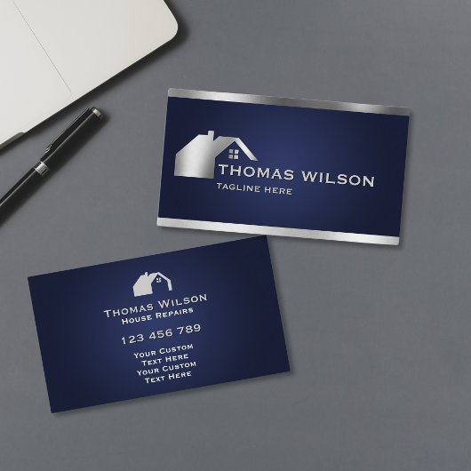 Carte De Visite Construction moderne Handyman Carpenter Roof Or