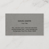 Carte De Visite Construction Moderne Monogramme Classé Gris Linge (Dos)