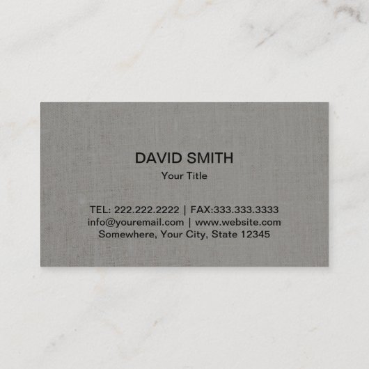 Carte De Visite Construction Moderne Monogramme Classé Gris Linge (Dos)