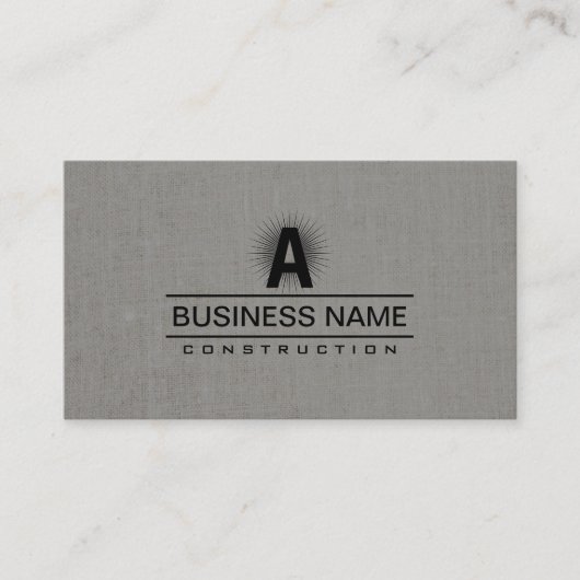 Carte De Visite Construction Moderne Monogramme Classé Gris Linge (Devant)