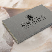 Carte De Visite Construction Moderne Monogramme Classé Gris Linge