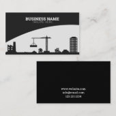 Carte De Visite Construction moderne noir et gris Bâtiment du site (Devant / Derrière)