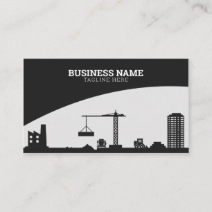 Carte De Visite Construction moderne noir et gris Bâtiment du site