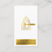 Carte De Visite Construction Moderne Or Blanc Maison Bâtiment Luxe (Devant)