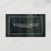 Carte De Visite Construction Moderne & Texture Bois Minimal (Devant)