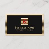 Carte De Visite Construction Monogram Gold encadré professionnel (Devant)