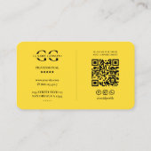 Carte De Visite Construction Monogramme Logo G Jaune Moderne (Dos)