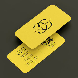 Carte De Visite Construction Monogramme Logo G Jaune Moderne