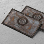 Carte De Visite Construction Monogramme Vintage Rusty Grunge Métal<br><div class="desc">Construction Vintage Monogramme Rusty Grunge Cartes de visite métalliques.</div>