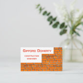 Carte De Visite Construction murale en brique personnalisable (Debout devant)