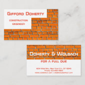 Carte De Visite Construction murale en brique personnalisable (Devant / Derrière)