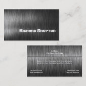 Carte De Visite Construction noir gris métal personnalisé (Devant / Derrière)