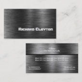 Carte De Visite Construction noir gris métal personnalisé (Devant / Derrière)