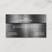 Carte De Visite Construction noir gris métal personnalisé (Dos)