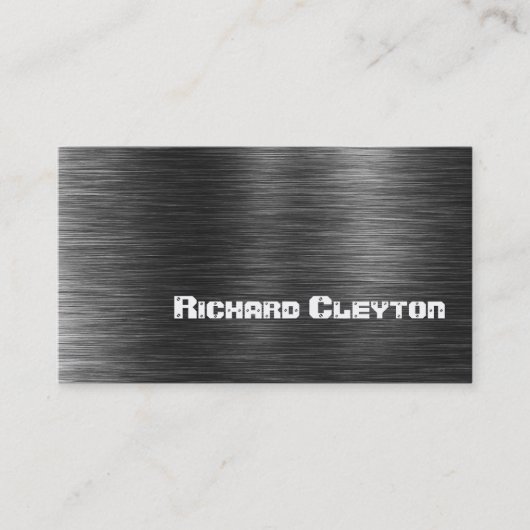 Carte De Visite Construction noir gris métal personnalisé (Devant)