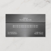 Carte De Visite Construction noir gris métal personnalisé (Dos)