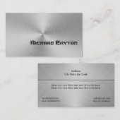 Carte De Visite Construction noir gris métal personnalisé (Devant / Derrière)