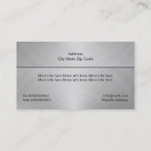 Carte De Visite Construction noir gris métal personnalisé (Dos)