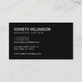 Carte De Visite Construction noire tendue en gras (Dos)