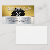 Carte De Visite Construction | Or métallique | Outils de menuiseri (Devant / Derrière)