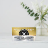 Carte De Visite Construction | Or métallique | Outils de menuiseri (Debout devant)