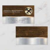 Carte De Visite Construction | Outils | Arrière - plan métallique (Devant / Derrière)