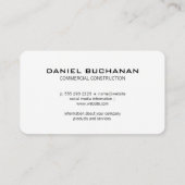 Carte De Visite Construction | Outils de constructeur (Dos)