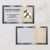 Carte De Visite Construction | Outils Handyman | Bordure métalliqu (Devant / Derrière)
