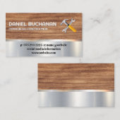 Carte De Visite Construction | Outils | Métal | Bois (Devant / Derrière)