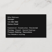 Carte De Visite Construction Painting Professional Business Cards (Dos)