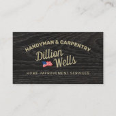 Carte De Visite Construction Patriotique Handyman Bois de charpent (Devant)