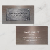 Carte De Visite Construction Plaque métallique en cuivre rouillé (Devant / Derrière)